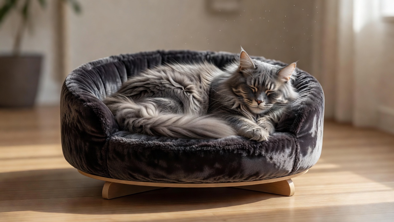 Cat in a bed